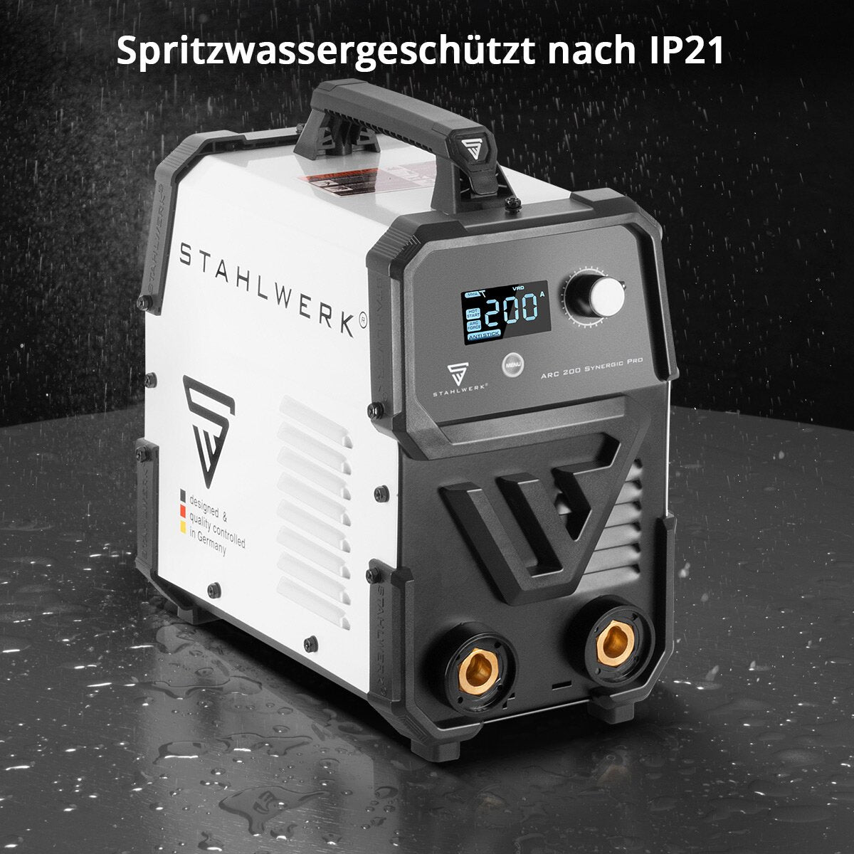 Stahlwerk ARC 200 Synergic Pro Full Equipment electrode welding device, fully syngian MMA | E-hand | Lift-Tig inverter with 200 ampere and IGBT technology