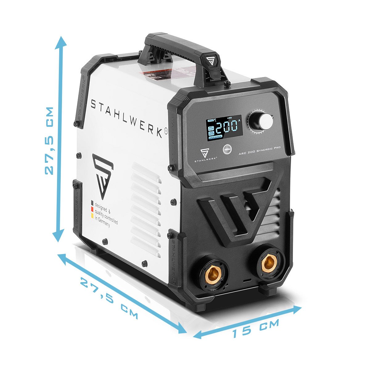 Stahlwerk ARC 200 Synergic Pro Full Equipment electrode welding device, fully syngian MMA | E-hand | Lift-Tig inverter with 200 ampere and IGBT technology