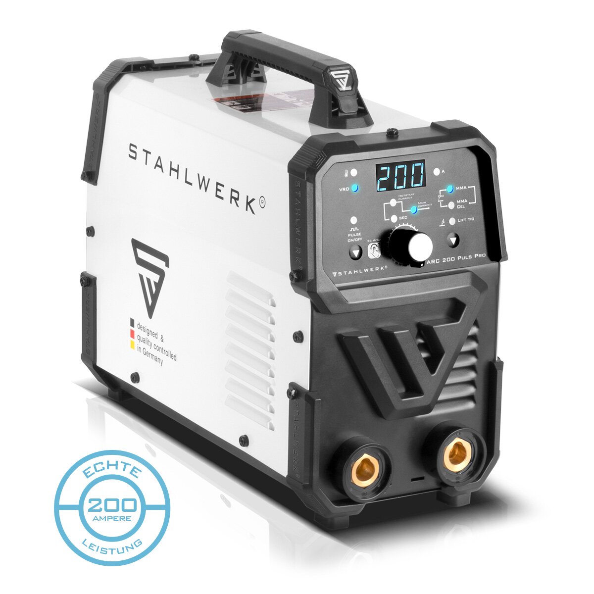 Stahlwerk ARC 200 pulse per full equipment electrode welding device, compact MMA | E-hand | Lift-Tig inverter with 200 amps, IGBT technology and pulse function