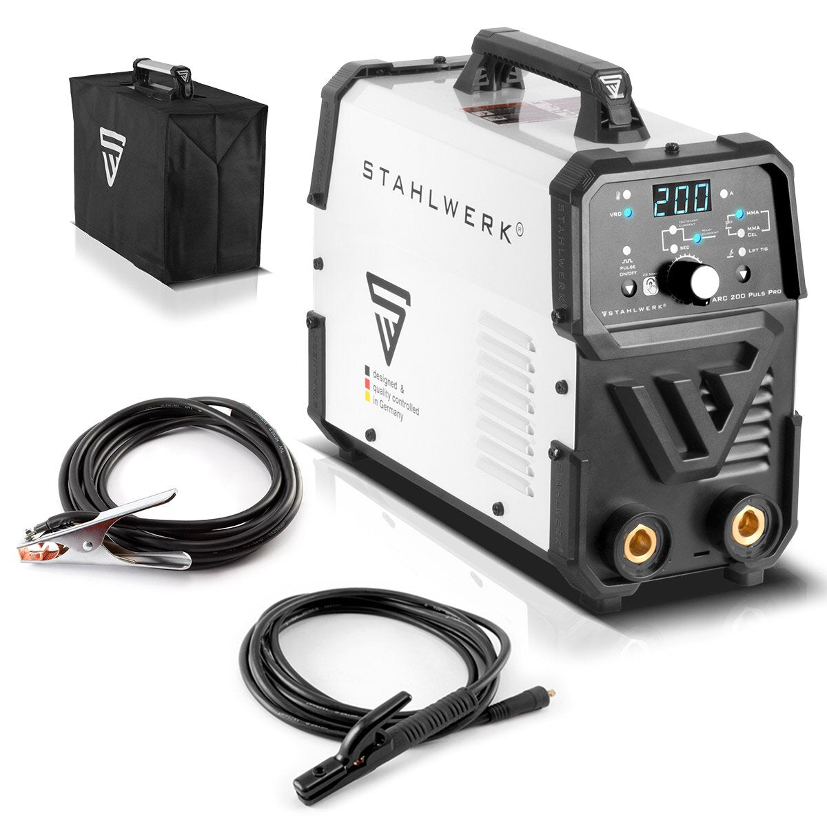 Stahlwerk ARC 200 PULS Pro electrode welding device, compact MMA | E-hand | Lift-Tig inverter with 200 amps, IGBT technology and pulse function