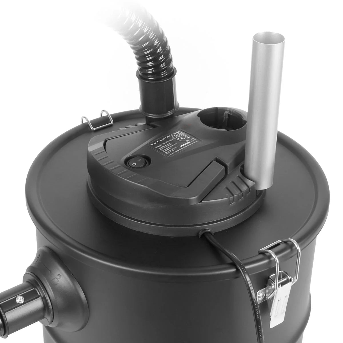 Aspiracenere STAHLWERK VCL-1000 ST | Aspirapolvere da forno con contenitore per lo sporco da 20 litri | Potenza 1000 W | Aspiracamino con filtro HEPA | Funzione di soffiaggio | Per cenere fredda, forno, grill, officina