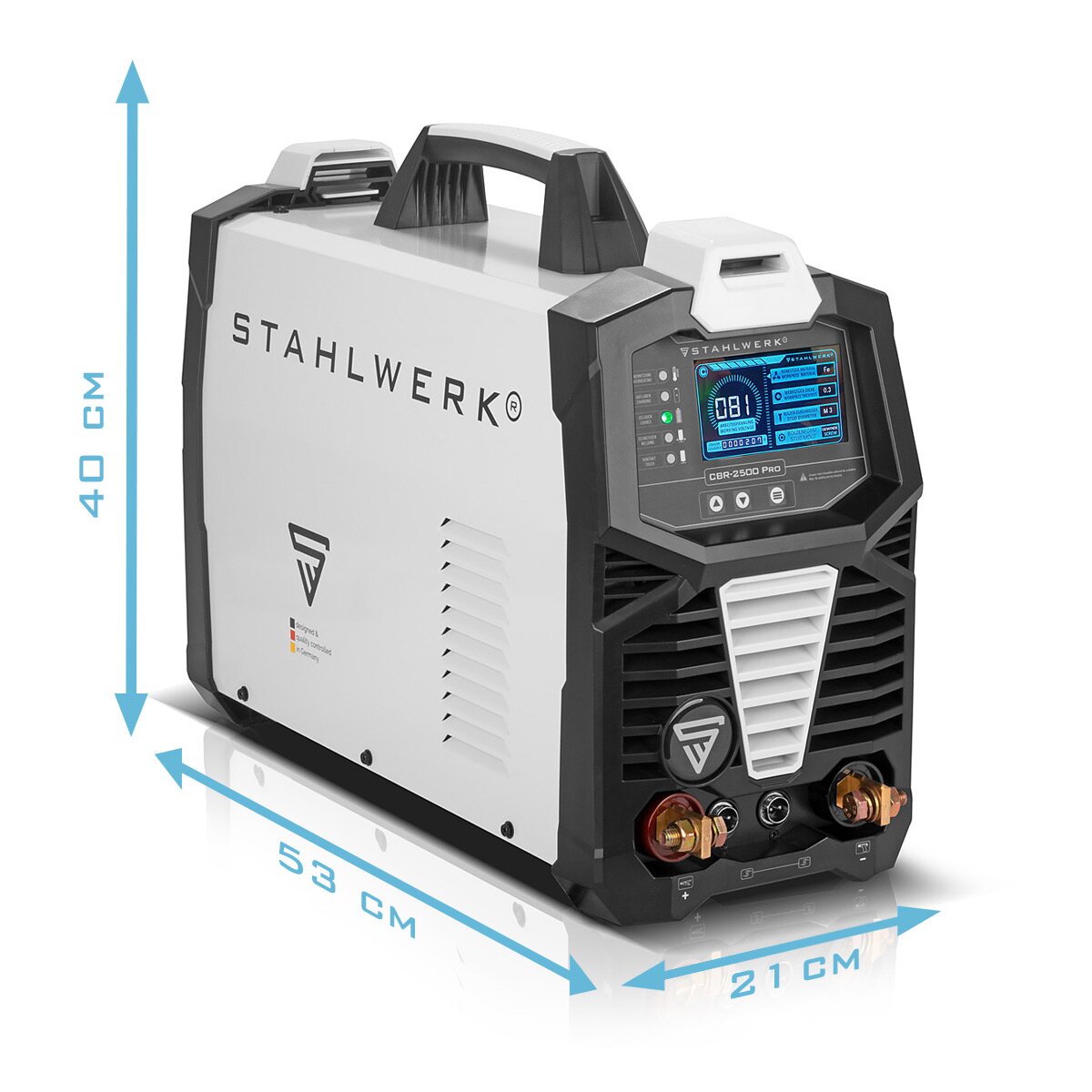 STAHLWERK Profi-Ausbeulspotter CBR-2500 Pro Vollausstattung mit 2.500 J und 230 V, Alu Smart Repair Ausbeul-Set | Dellenlifter | Punktschweißgerät | Ausbeulwerkzeug zum Spotten von Stahl, Edelstahl, Eisen, verzinkten Blechen, Messing und Aluminium