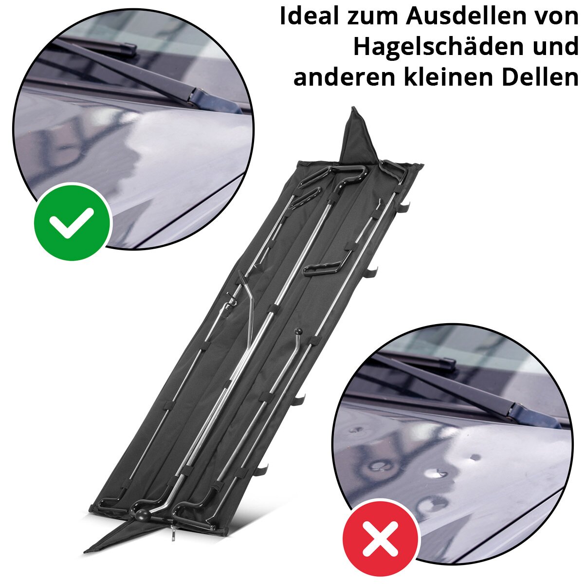 Steelworks Disprage tool 8 Set KFZ Smart Repair Ausbeul-Set | Explouting | Exploitation | Dellenliftter | Dell tool for professional repairing bumps and dents