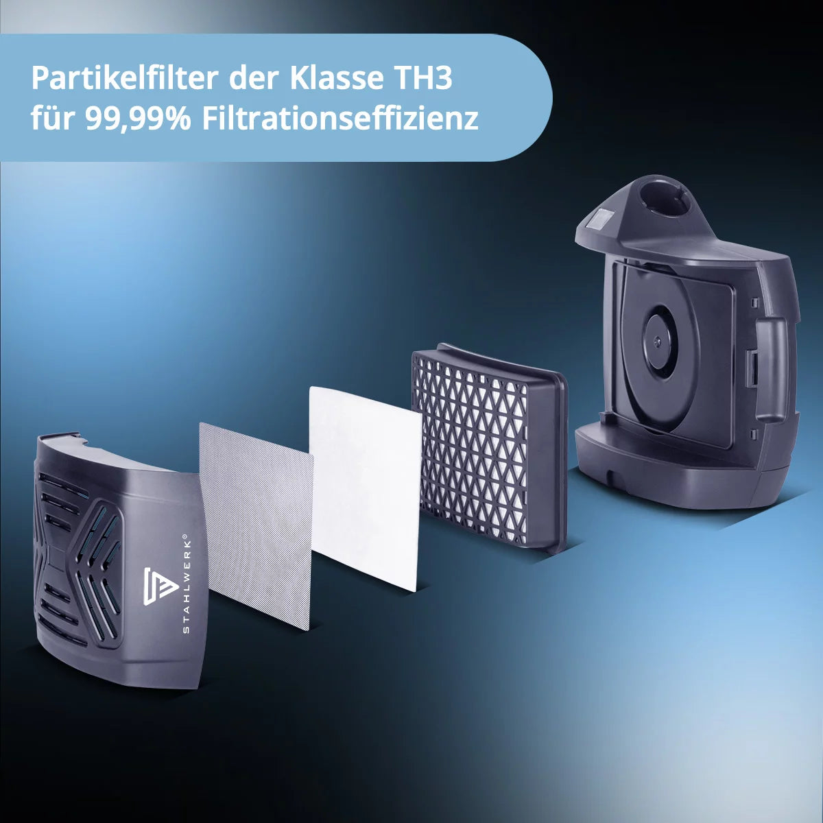 STAHLWERK 3-in-1 Automatik-Schweißhelm BOOSTER AIR | Schweißhelm mit Frischluftzufuhr | PAPR-System | True-Colour-Farbwiedergabe | Jobspeicher | Abdunkelung DIN 4 bis DIN 13 | Optische Klasse 1/1/1/2