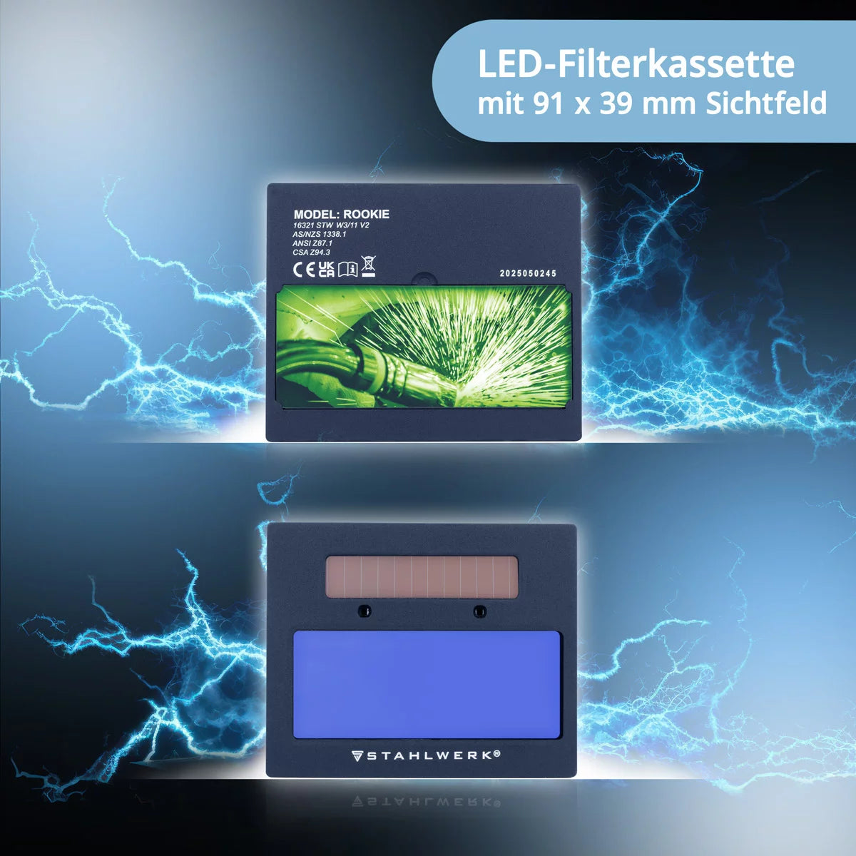 STAHLWERK Automatik-Schweißhelm ROOKIE | Robuster Schweißerhelm | Schweißschild | Schweißmaske | Verdunkelungsfilter zur automatischen Abdunkelung DIN 3 bis DIN 11 | Optische Klasse 1/1/1/2