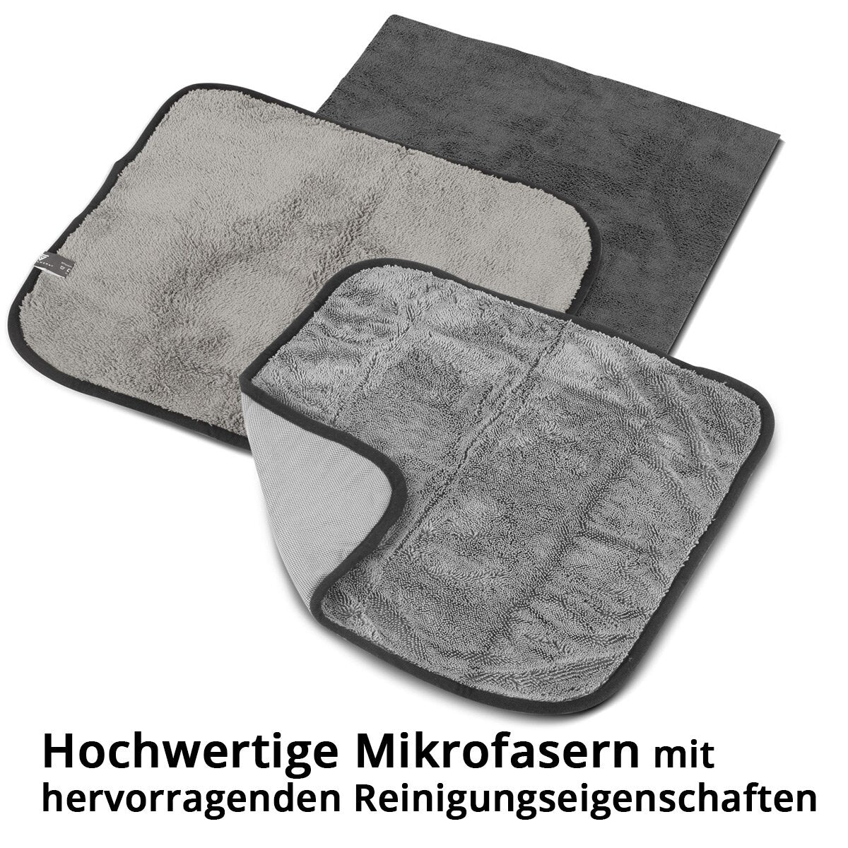 STAHLWERK Autoreinigungs-Set 7-teiliges Autopflege-Set | Aufbereitungs-Set | Autowasch-Set | Detailing-Set mit Mikrofaser-Tüchern, Felgenbürste, Waschhandschuh, Applikator-Pad und Fenster-Abzieher