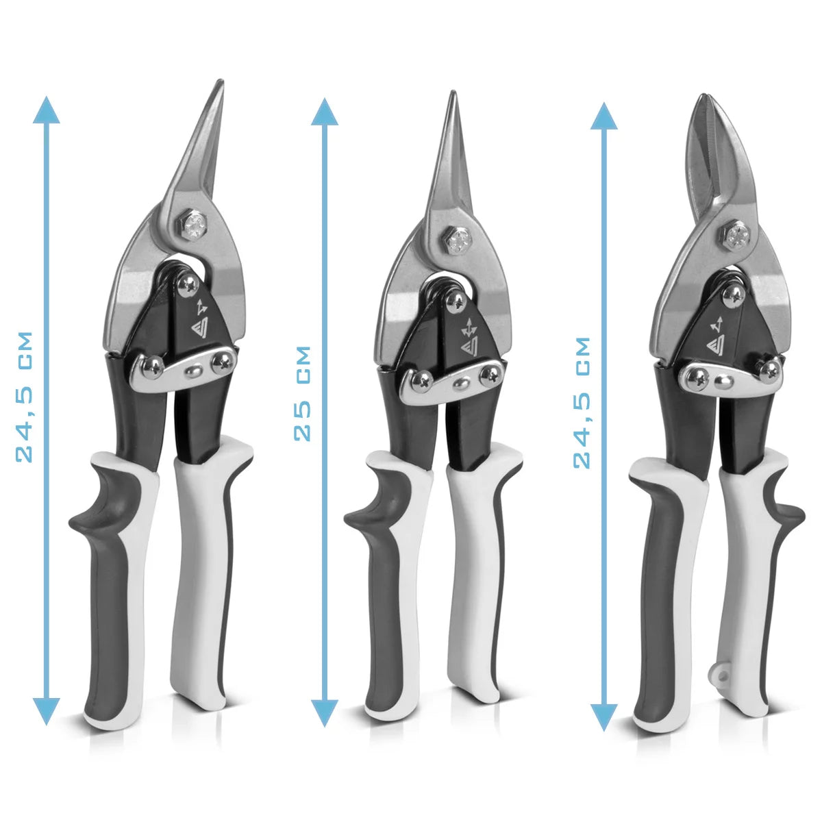 STAHLWERK Blechschere 3er Set gerader, linker und rechter Schnitt Profi-Metallschere | Blechschneider | Metallschneider zum professionellen Schneiden von Metallblechen