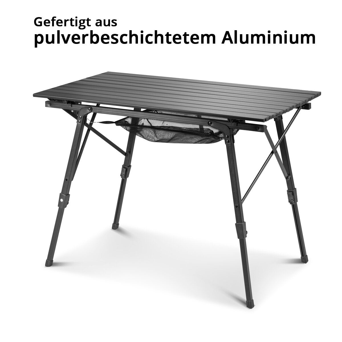 Steelworks Camping table CT-30 ST foldable and height-adjustable aluminum-folding table | Garden table | Beer table | Camping furniture | Folding table | Balcony | Terrace table including transport bag