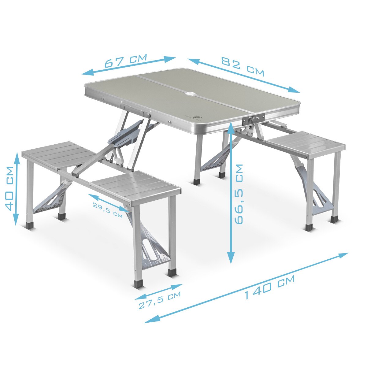 Steelworks camping table with chairs | Foldable aluminum-folding table | Garden table | Beer table | Camping furniture | Folding table | Foldable table sets in the set with camping chairs for 4 people