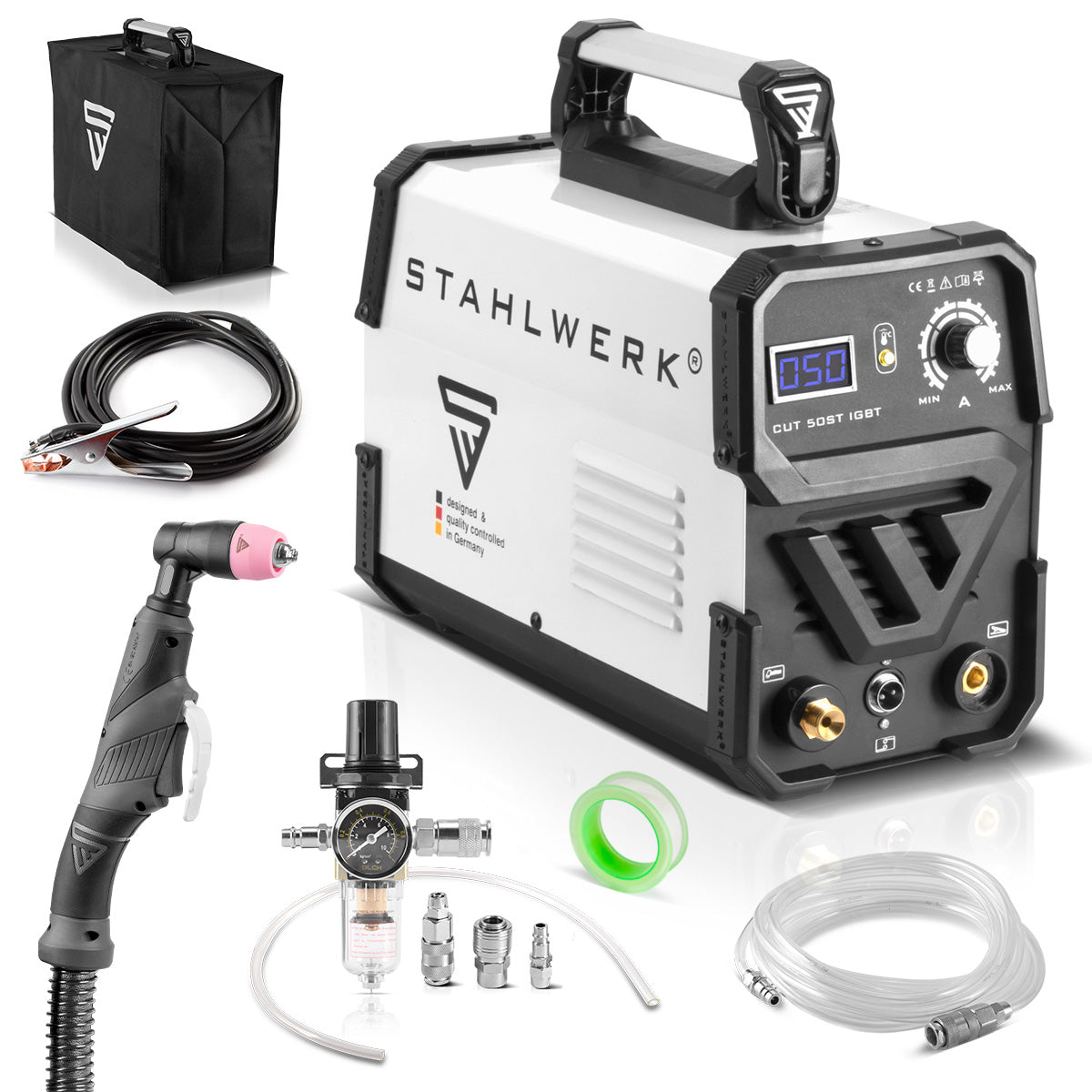 STAHLWERK Plasmaschneider CUT 50 ST IGBT / Plasmaschneidgerät mit 50 A und HF Kontaktzündung