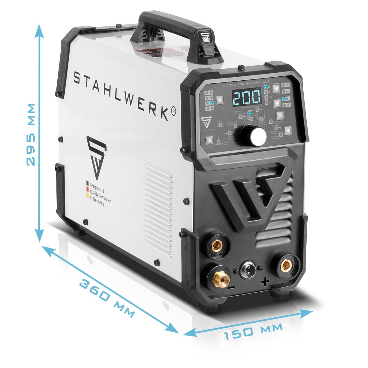 STAHLWERK 4-in-1 Kombi-Schweißgerät DC WIG 200 Puls Pro CUT, digitaler 200 A IGBT Inverter mit DC WIG | MMA | Puls-Funktion und integriertem 40 A Plasmaschneider