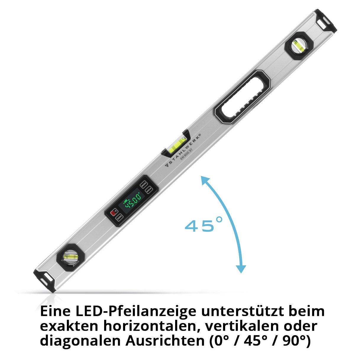 Steelworks Digital Wallowing DW-800 ST made of aluminum with 800 mm length magnetic directional scale | Magnet water scale | Aluminum water scale | Digital water scale | Linen knife