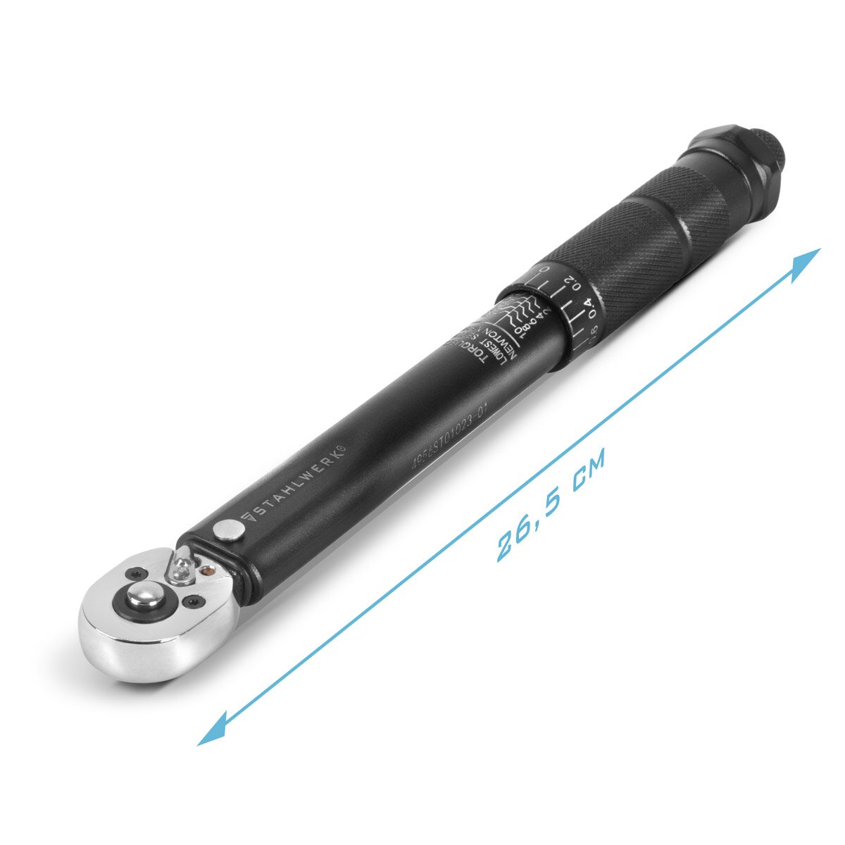 STAHLWERK Drehmomentschlüssel TW-10 ST 1-10 Nm 1/4“ Zoll Umschaltknarre | Ratschenschlüssel | Ratsche | Knarre mit Mikrometerskala