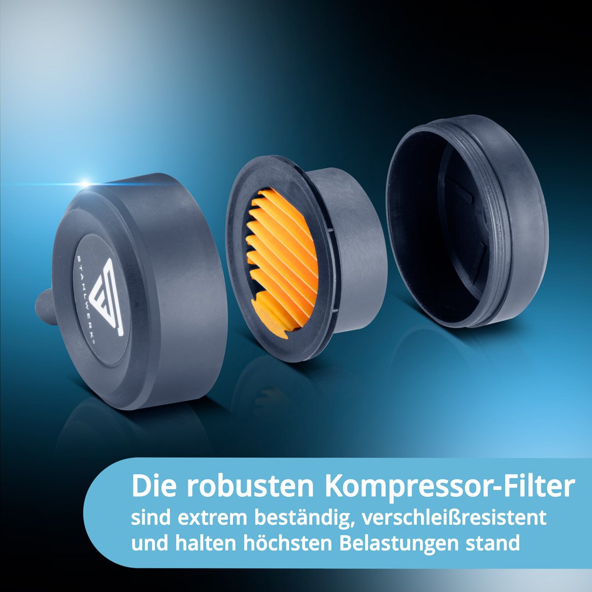 STAHLWERK Kompressor ST-110 Pro mit 10 bar | 2,1 PS | 1,6 kW | 210 l/min | 10 l Tank ölfreier Druckluft-Kompressor | Kolben-Kompressor | Silent-Kompressor | Flüster-Kompressor mit Brushless-Motoren