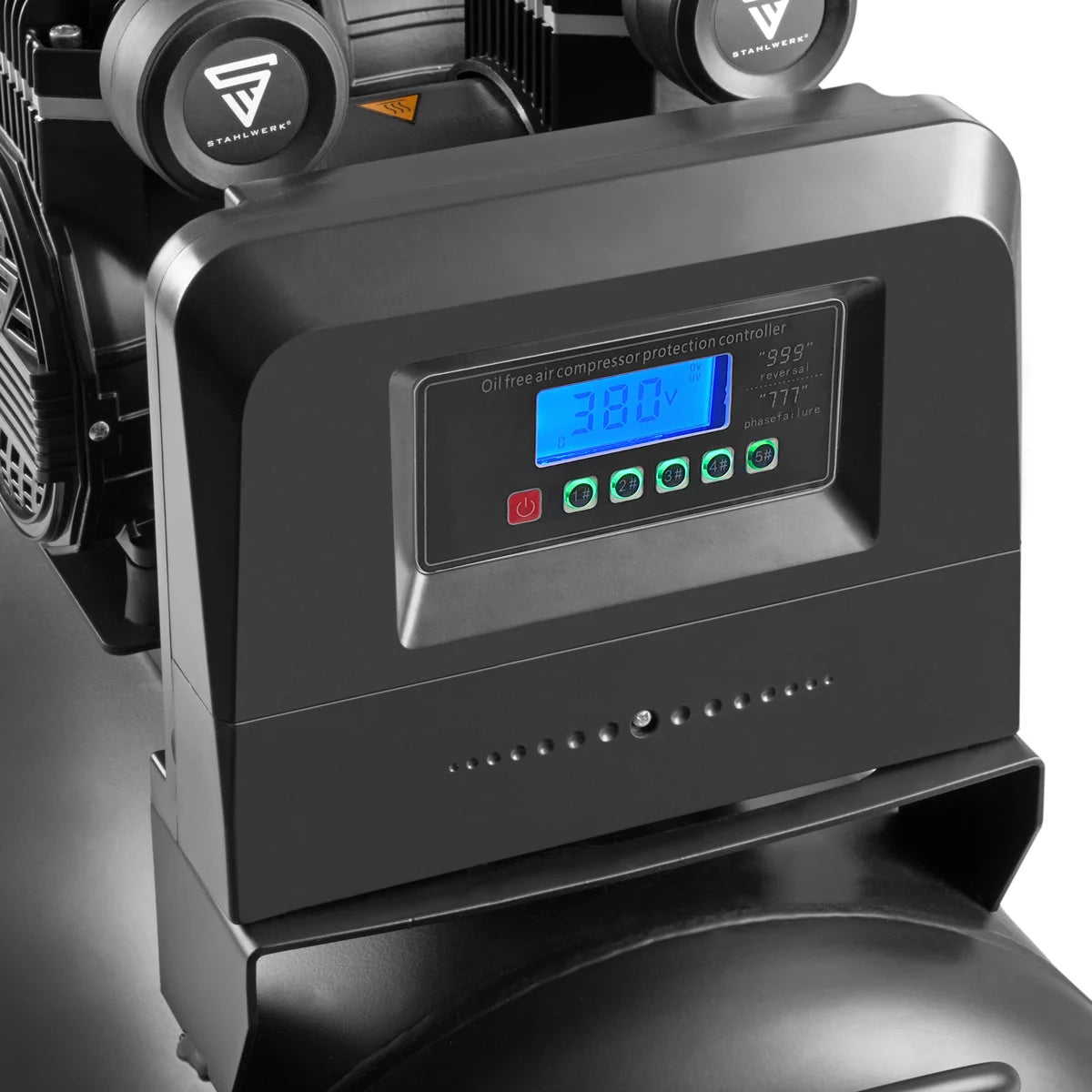 STAHLWERK Kompressor ST-2010 Pro mit 10 bar | 10,8 PS | 8 kW | 1050 l/min | 200 l Tank ölfreier Druckluft-Kompressor | Kolben-Kompressor | Silent-Kompressor | Flüster-Kompressor mit Brushless-Motoren