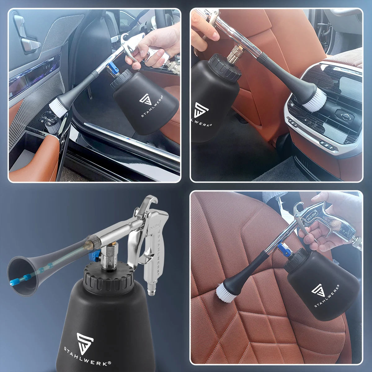 Pistolet de nettoyage à air comprimé STAHLWERK RP-90 ST avec effet tourbillonnant | Purificateur d'air comprimé efficace | Nettoyant intérieur | pistolet de lavage | Soufflette automobile pour un nettoyage efficace des surfaces