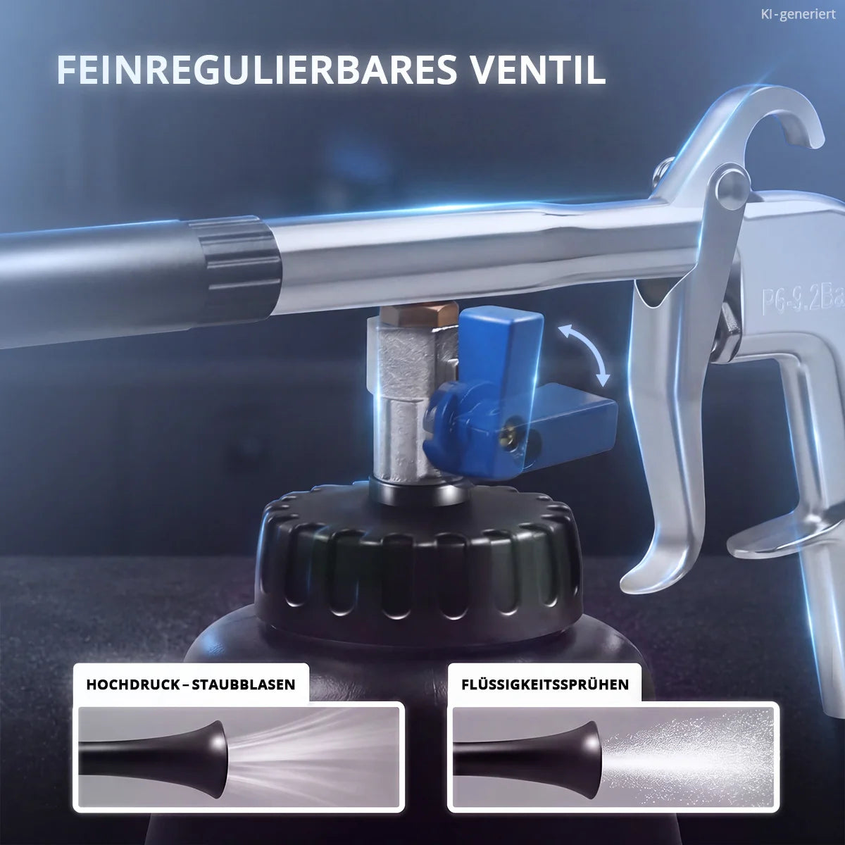 Pistolet de nettoyage à air comprimé STAHLWERK RP-90 ST avec effet tourbillonnant | Purificateur d'air comprimé efficace | Nettoyant intérieur | pistolet de lavage | Soufflette automobile pour un nettoyage efficace des surfaces