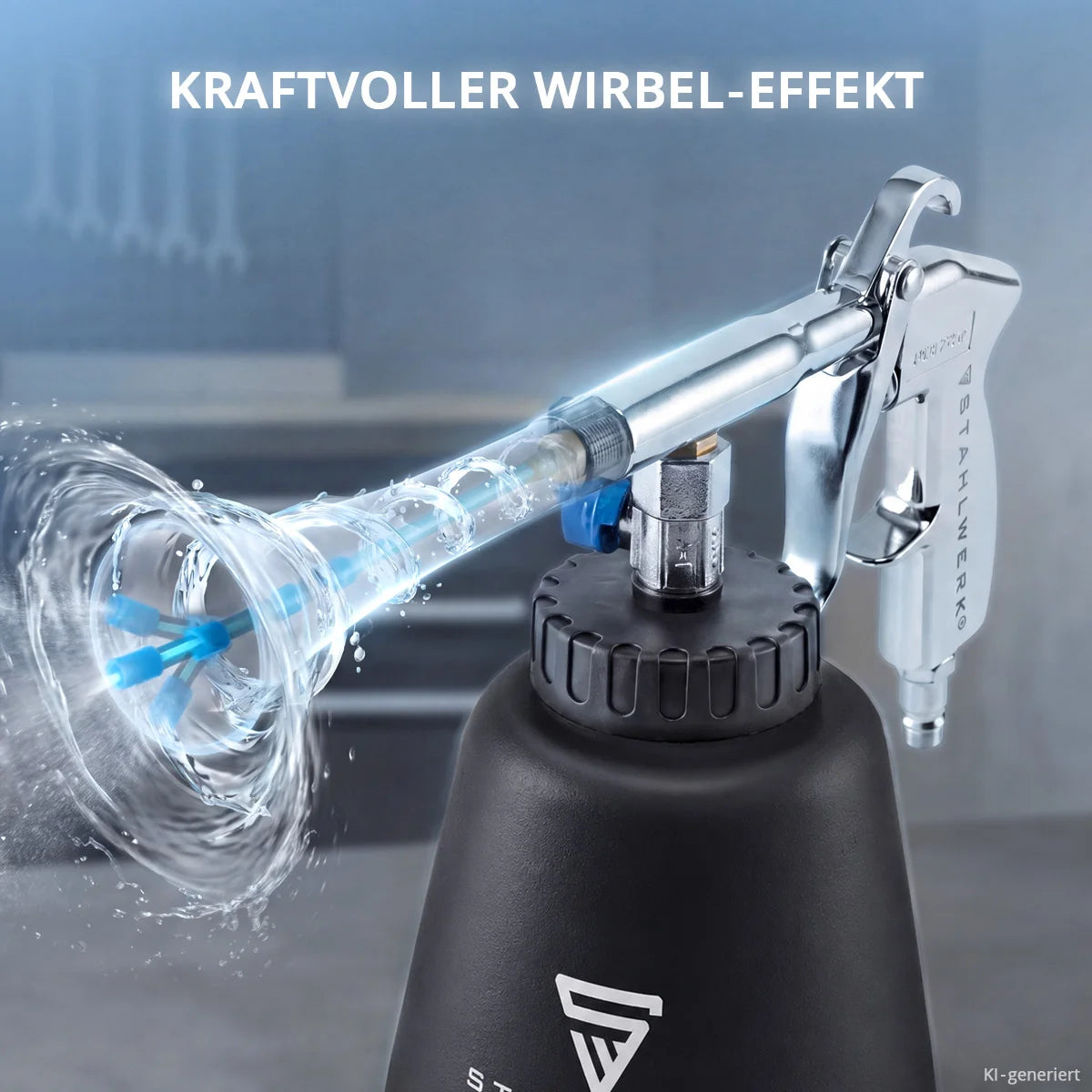 Pistolet de nettoyage à air comprimé STAHLWERK RP-90 ST avec effet tourbillonnant | Purificateur d'air comprimé efficace | Nettoyant intérieur | pistolet de lavage | Soufflette automobile pour un nettoyage efficace des surfaces