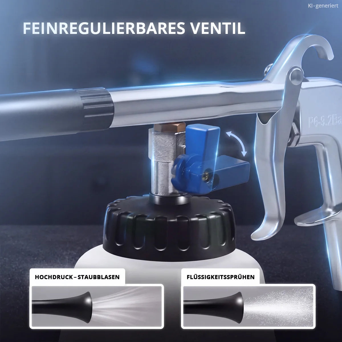 Pistola de limpieza de aire comprimido profesional STAHLWERK RP-90 ST, limpiador de aire comprimido de alta calidad con efecto tornado para una limpieza eficaz de superficies sucias