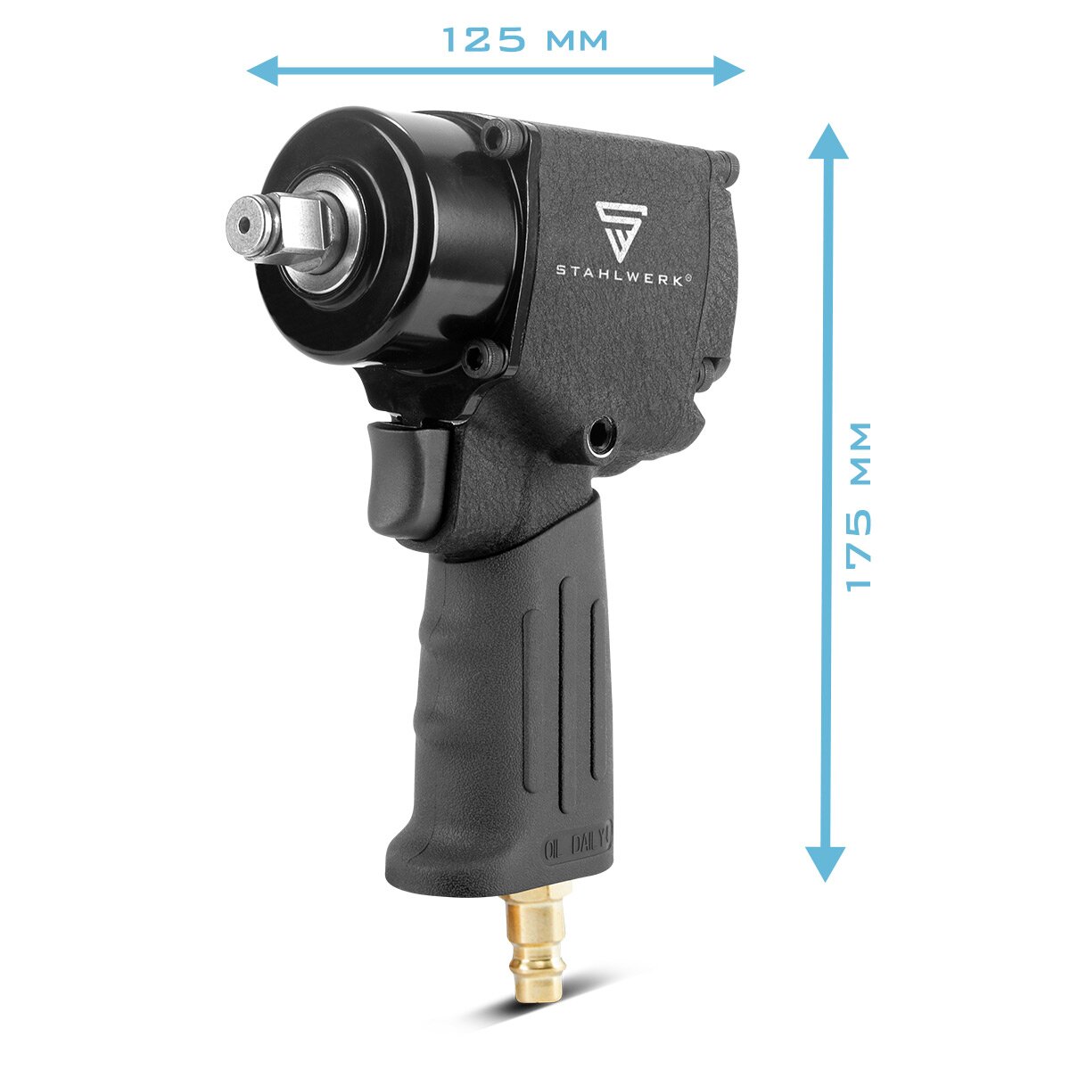 Steelworks compressed air pitcher DSS-680 ST with 680 Nm, 10,000 rpm and ½ "recording of pneumatic rotating screwdrivers | Compressed air screwdriver with 2-hammer stroke