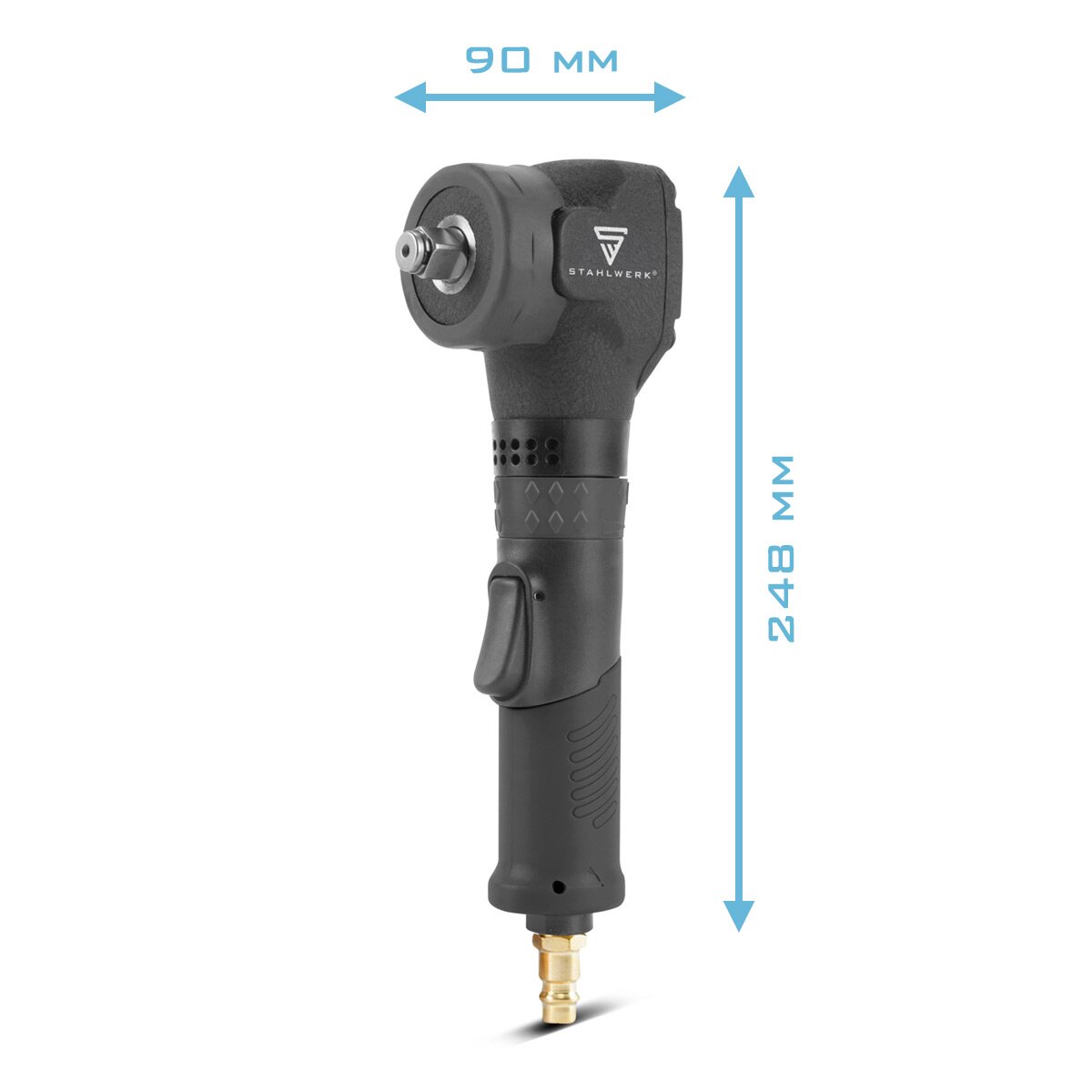 Steelworks compressed air pitcher DSS-7500 ST with 407 Nm, 7,500 rpm and ½ "recording of pneumatic rotating screwdriver | Compressed air screwdriver | angle punch with high-performance stroke plant