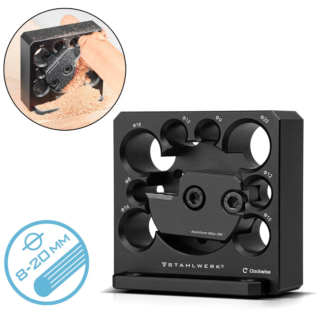 Stahlwerk dowel maker 8 | 9 | 10 | 12 | 15 | 16 | 18 | 20 mm round bar cutter | Dowel manufacturer | Round stick cutter | Dowel cutter | Precision device for wooden dowel and round rod production