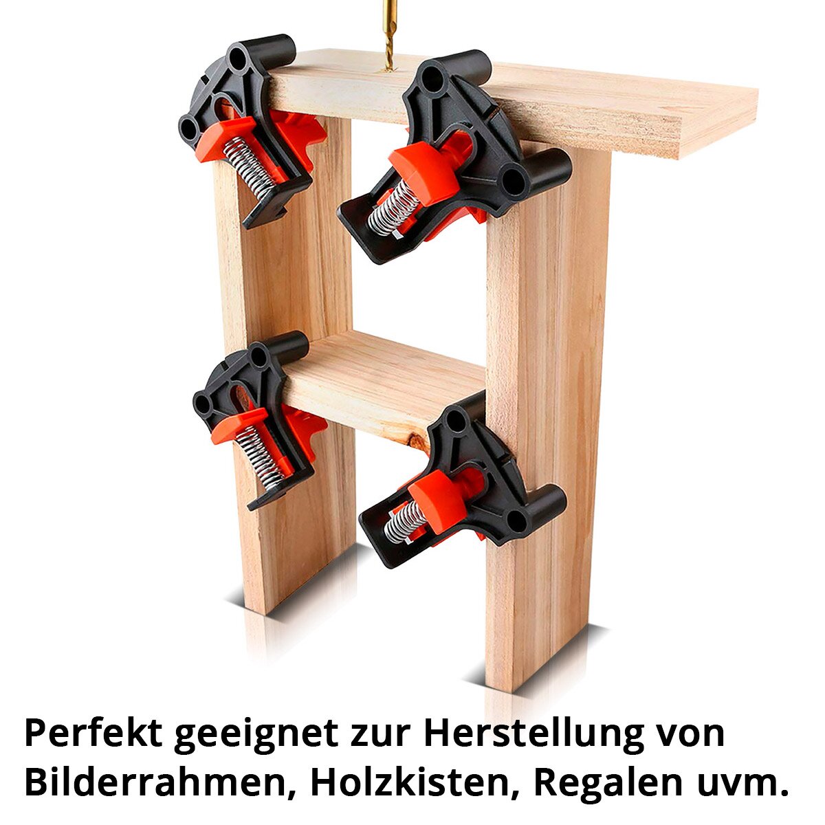 STAHLWERK Eckenspanner 4er Set 60° | 90° | 120° Winkelspanner | Winkelklemme | Winkelzwinge | Rahmenspanner | Eckklemme | Eckspanner zum Ausrichten und Fixieren