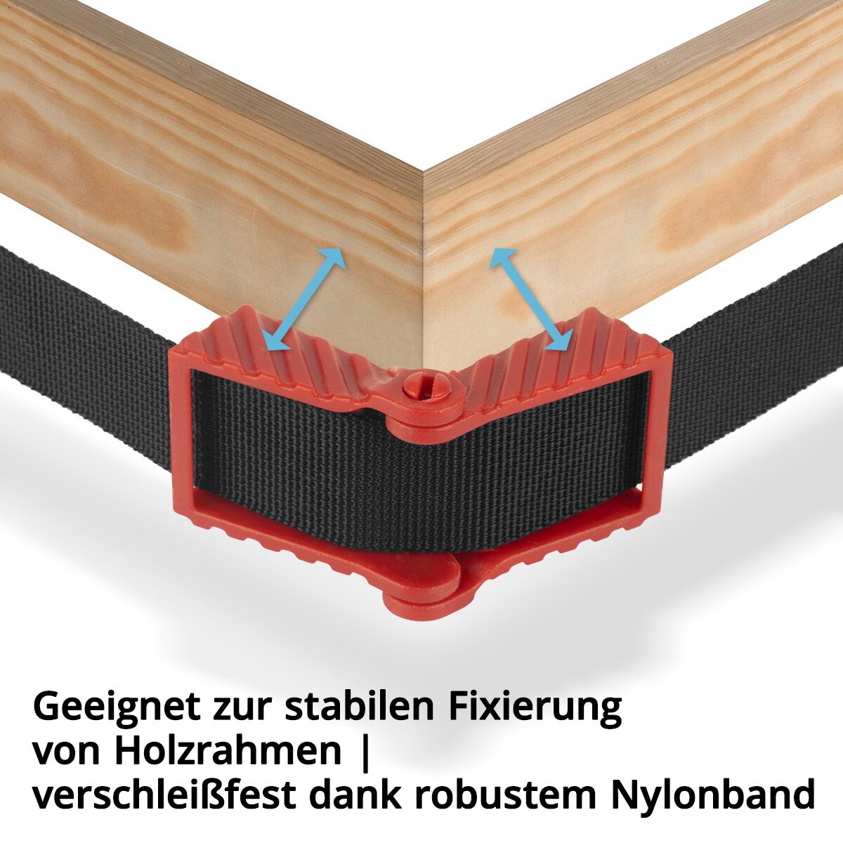 STAHLWERK Rahmenspanner | Winkelspanner | Bandspanner | Eckspanner | Spannhilfe mit 4 Spannbacken und 4 m Nylongurt