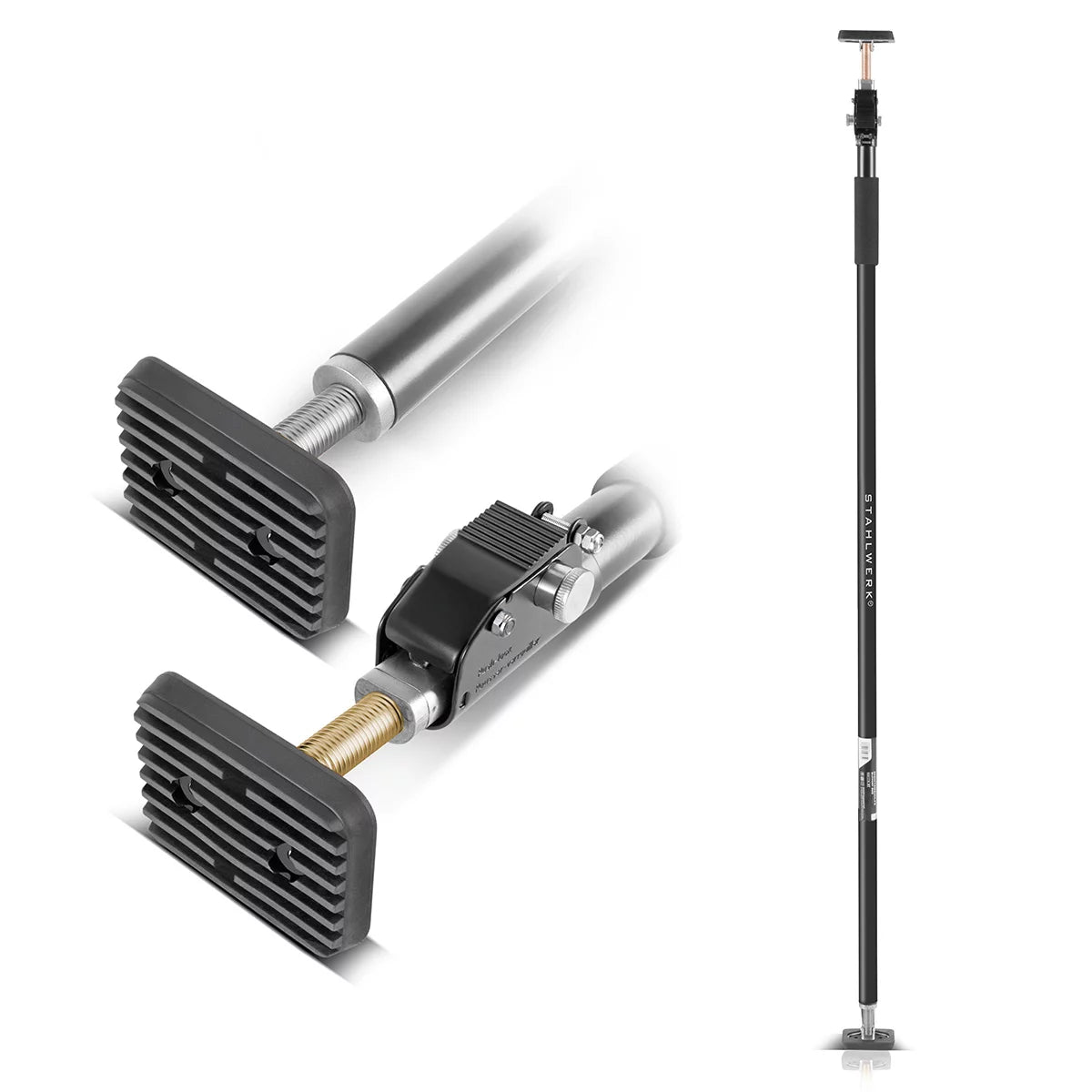 STAHLWERK assembly support | 60 kg load capacity | Easily extendable construction support 160-290 cm | Drywall support and practical assembly aid | For precise positioning and support during interior work