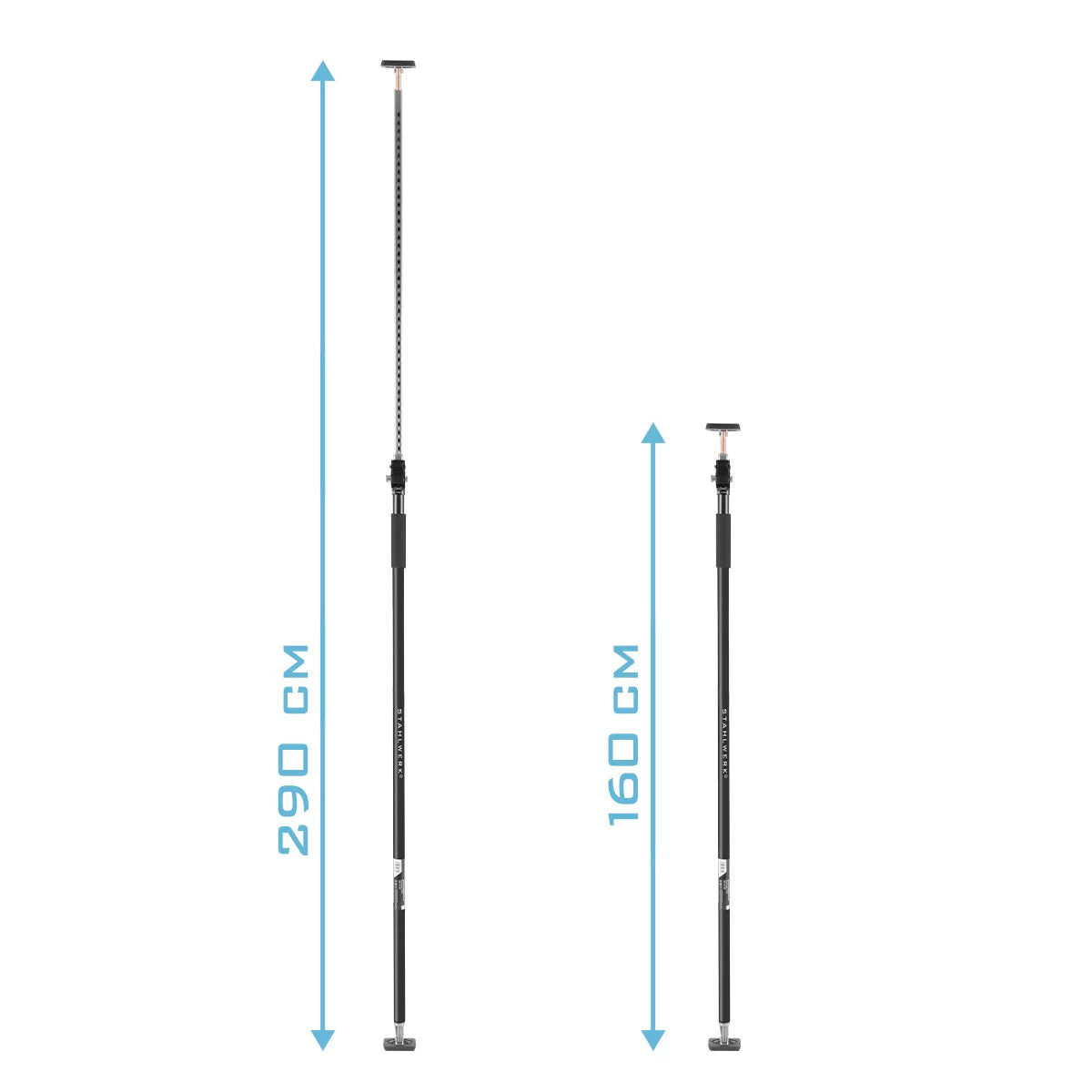 STAHLWERK assembly support | 60 kg load capacity | Easily extendable construction support 160-290 cm | Drywall support and practical assembly aid | For precise positioning and support during interior work