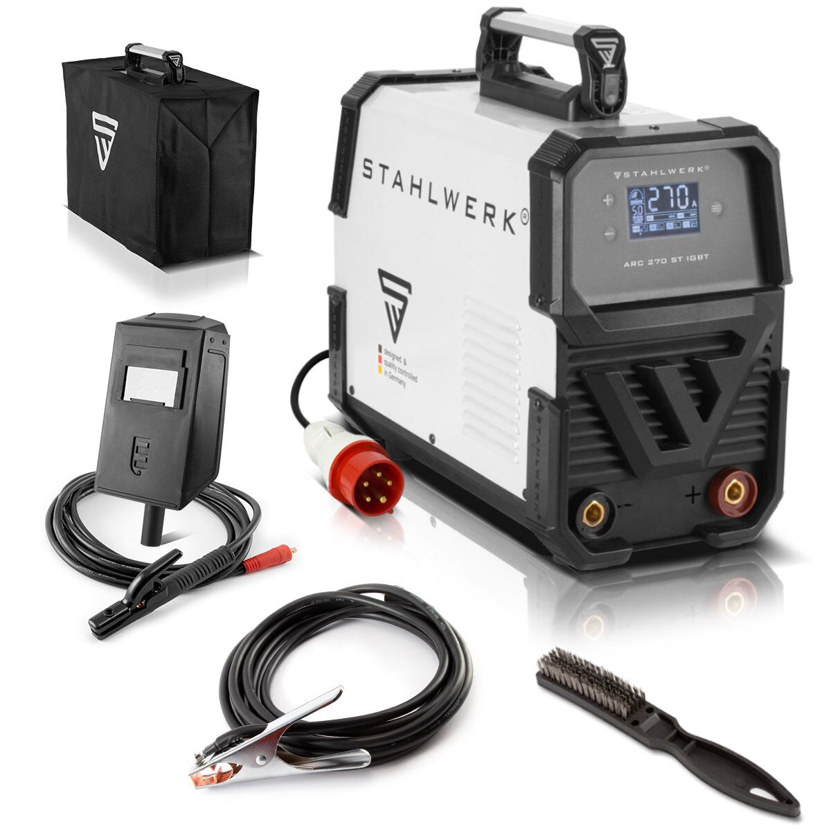 Stahlwerk ARC 270 st welding machine DC MMA | E-hand inverter welding machine with 270 amps, digital display and IGBT technology