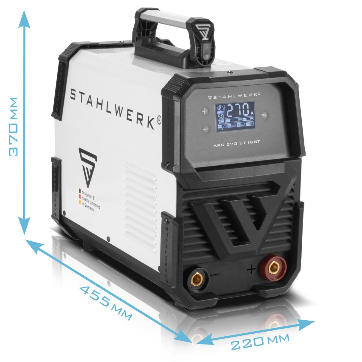 Stahlwerk ARC 270 st welding machine DC MMA | E-hand inverter welding machine with 270 amps, digital display and IGBT technology