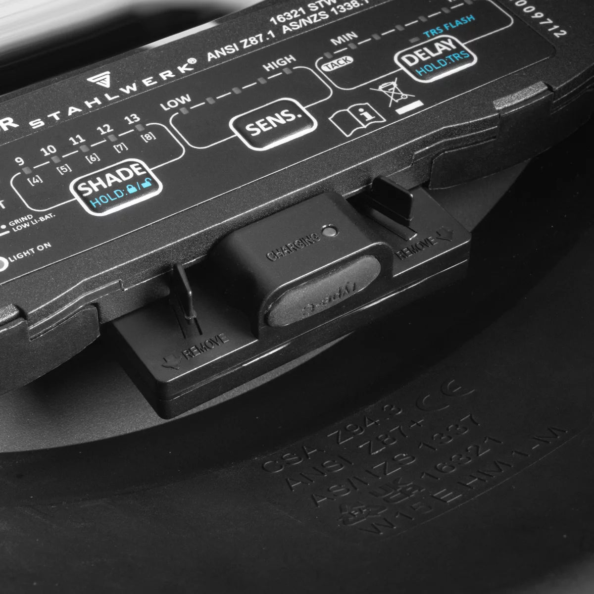 STAHLWERK Ersatz-Akku-Modul für LED-Stirnlampe Schweißhelm RAPTOR | Aufladbarer Li-Ionen-Akku für LED-Kopfleuchte | USB-C Anschluss| Wechsel-Akku LED-Leuchte