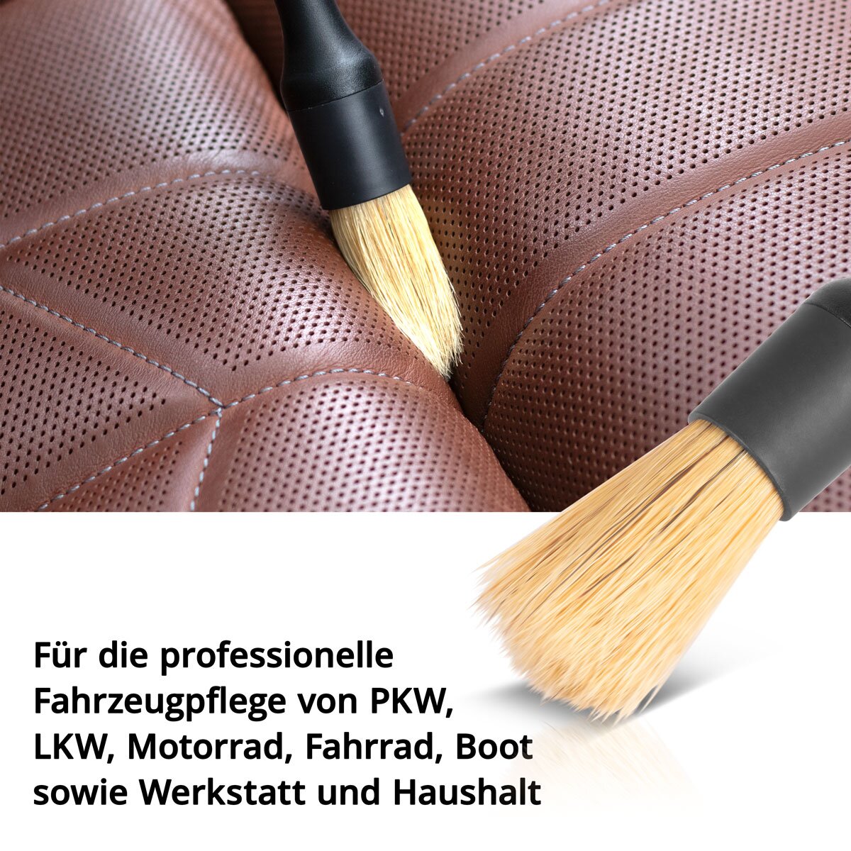 STAHLWERK Autoreinigungsbürste 4er Set Felgenbürste | Autopflege-Pinsel | Detailing-Bürste | Autowasch-Set | Radbürste | Universal-Bürste zum Reinigen empfindlicher Oberflächen