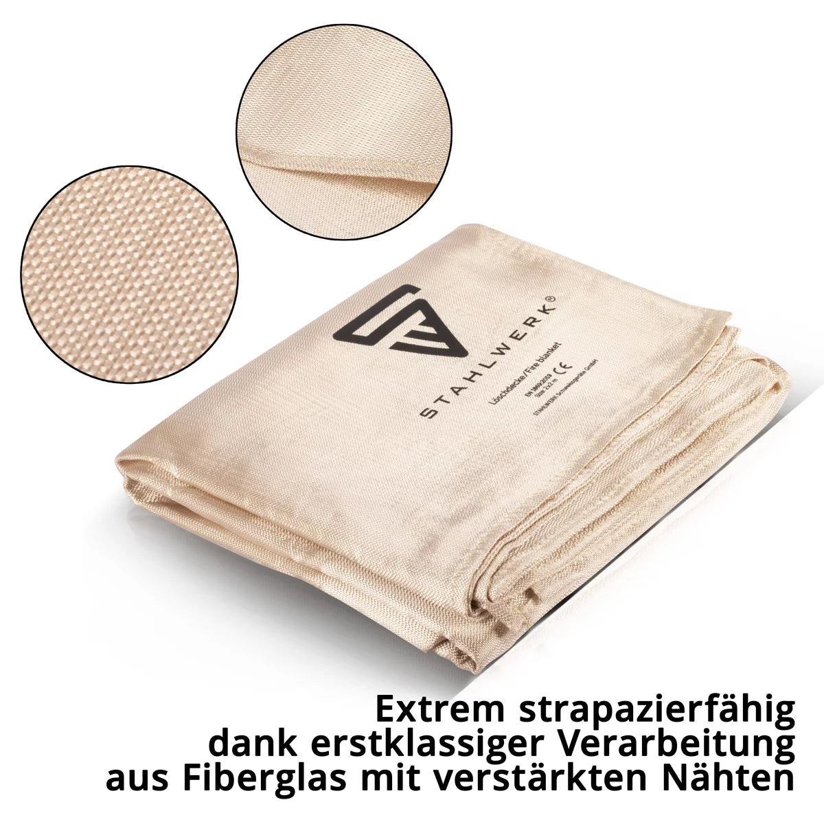 STAHLWERK Löschdecke 200 x 100 cm Fiberglas DIN EN 1869:2019 Brandschutzdecke | Feuerschutzdecke | Feuerlöschdecke | Löschmatte | Notfalldecke | Schweißerdecke