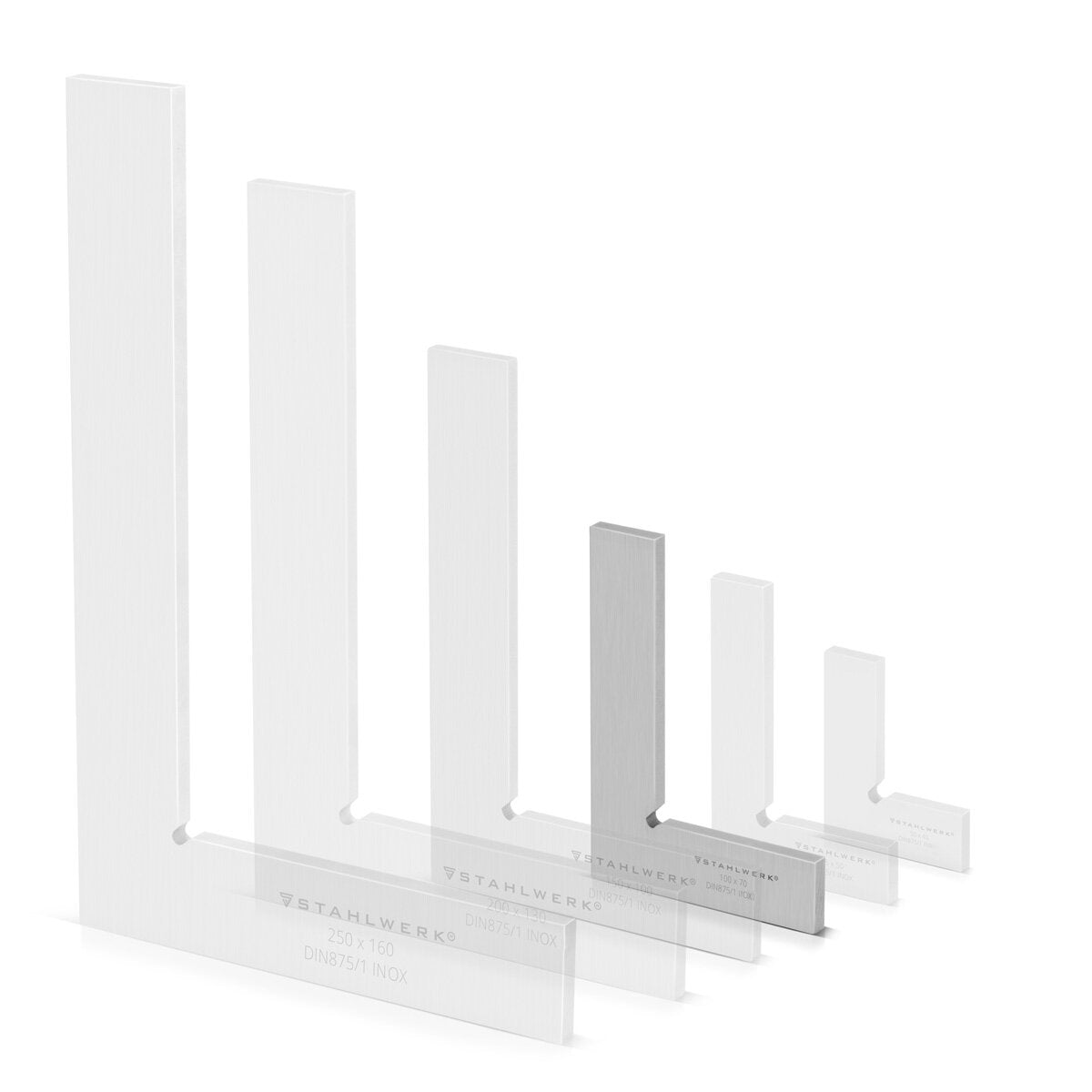 Steelwork flat angle 90 ° 100 x 70 mm DIN 875/1 control angle / locksmith / locking angle / precision angle made of stainless steel