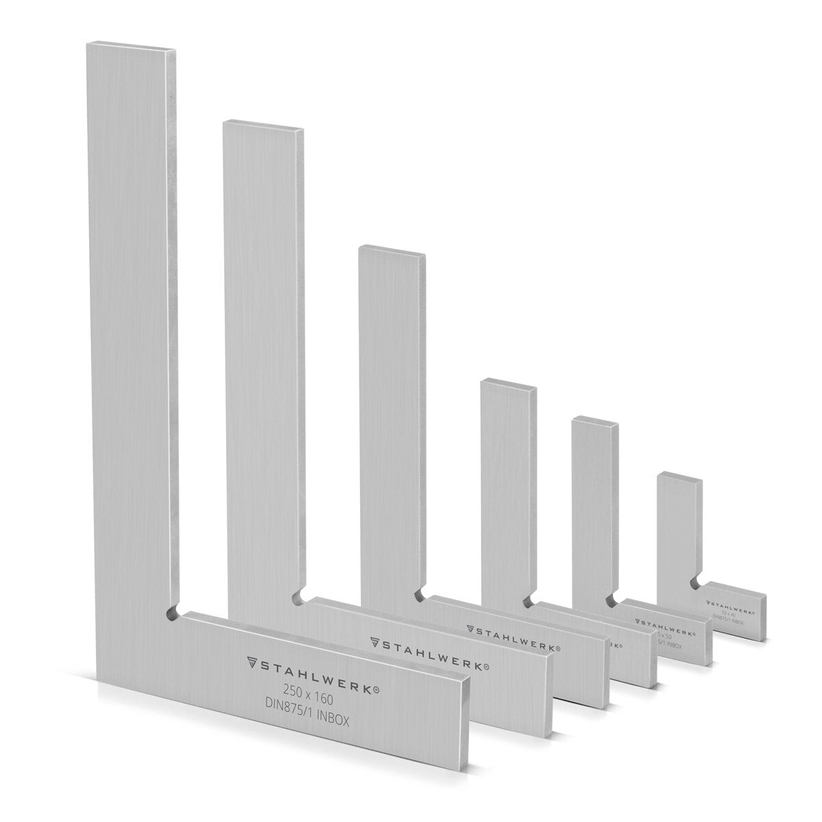 Steel plant flat angle 90 ° set 6-part DIN 875/1 control angle / locksmith / lock angle / impact angle / precision angle made of stainless steel