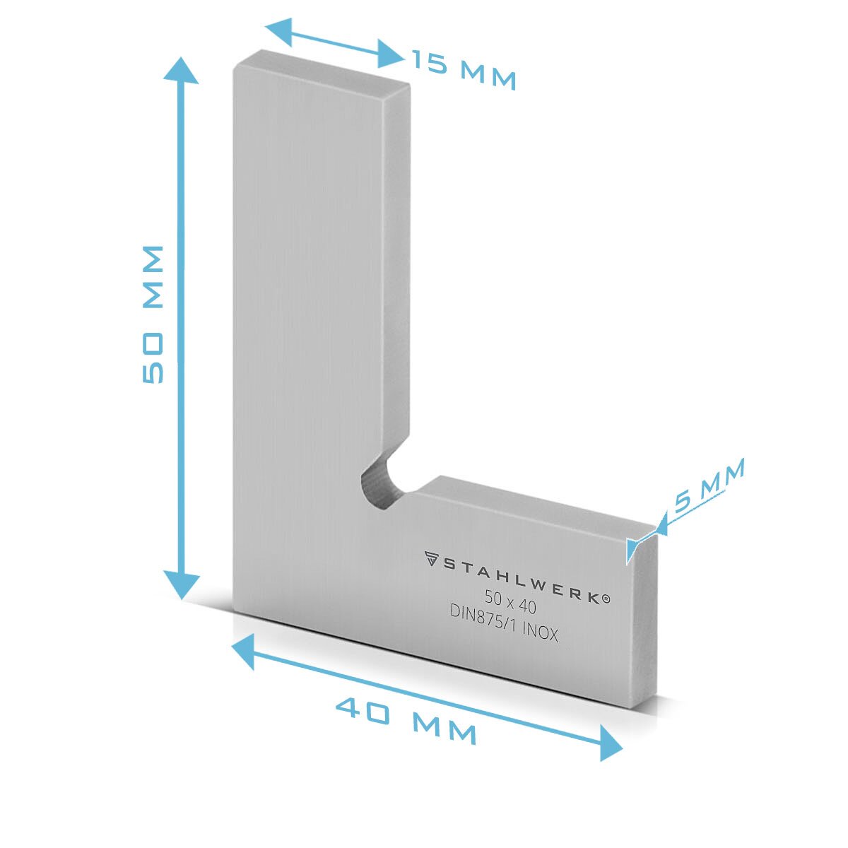 Steel plant flat angle 90 ° set 6-part DIN 875/1 control angle / locksmith / lock angle / impact angle / precision angle made of stainless steel