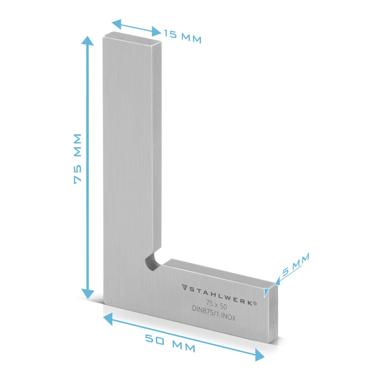 Steel plant flat angle 90 ° set 6-part DIN 875/1 control angle / locksmith / lock angle / impact angle / precision angle made of stainless steel