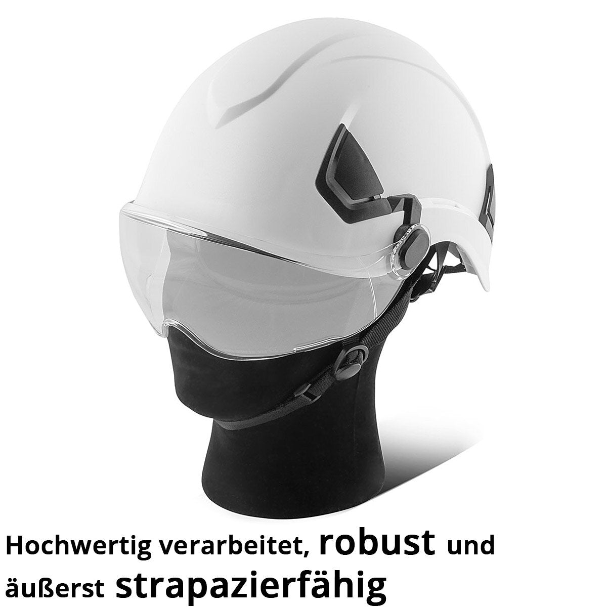 STAHLWERK SVH-100 ST Schutzhelm mit Visier EN397 EN166 Forsthelm | Sicherheitshelm | Kopfschutz | Bauhelm | Arbeitshelm mit Augenschutz | Schutzbrille | Gesichtsschutz | PSA für Agrar-, Forst- und Baugewerbe