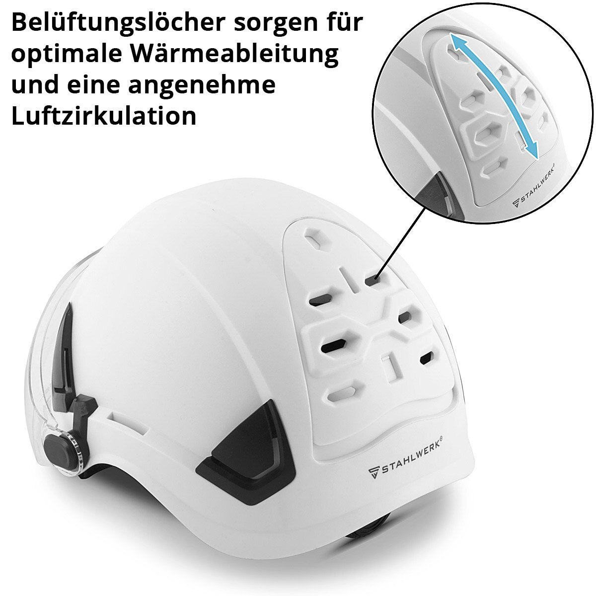 STAHLWERK SVH-100 ST Schutzhelm mit Visier EN397 EN166 Forsthelm | Sicherheitshelm | Kopfschutz | Bauhelm | Arbeitshelm mit Augenschutz | Schutzbrille | Gesichtsschutz | PSA für Agrar-, Forst- und Baugewerbe