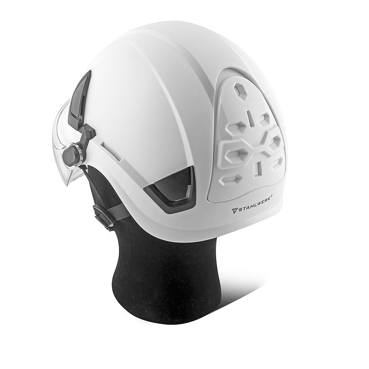 STAHLWERK SVH-100 ST Schutzhelm mit Visier EN397 EN166 Forsthelm | Sicherheitshelm | Kopfschutz | Bauhelm | Arbeitshelm mit Augenschutz | Schutzbrille | Gesichtsschutz | PSA für Agrar-, Forst- und Baugewerbe