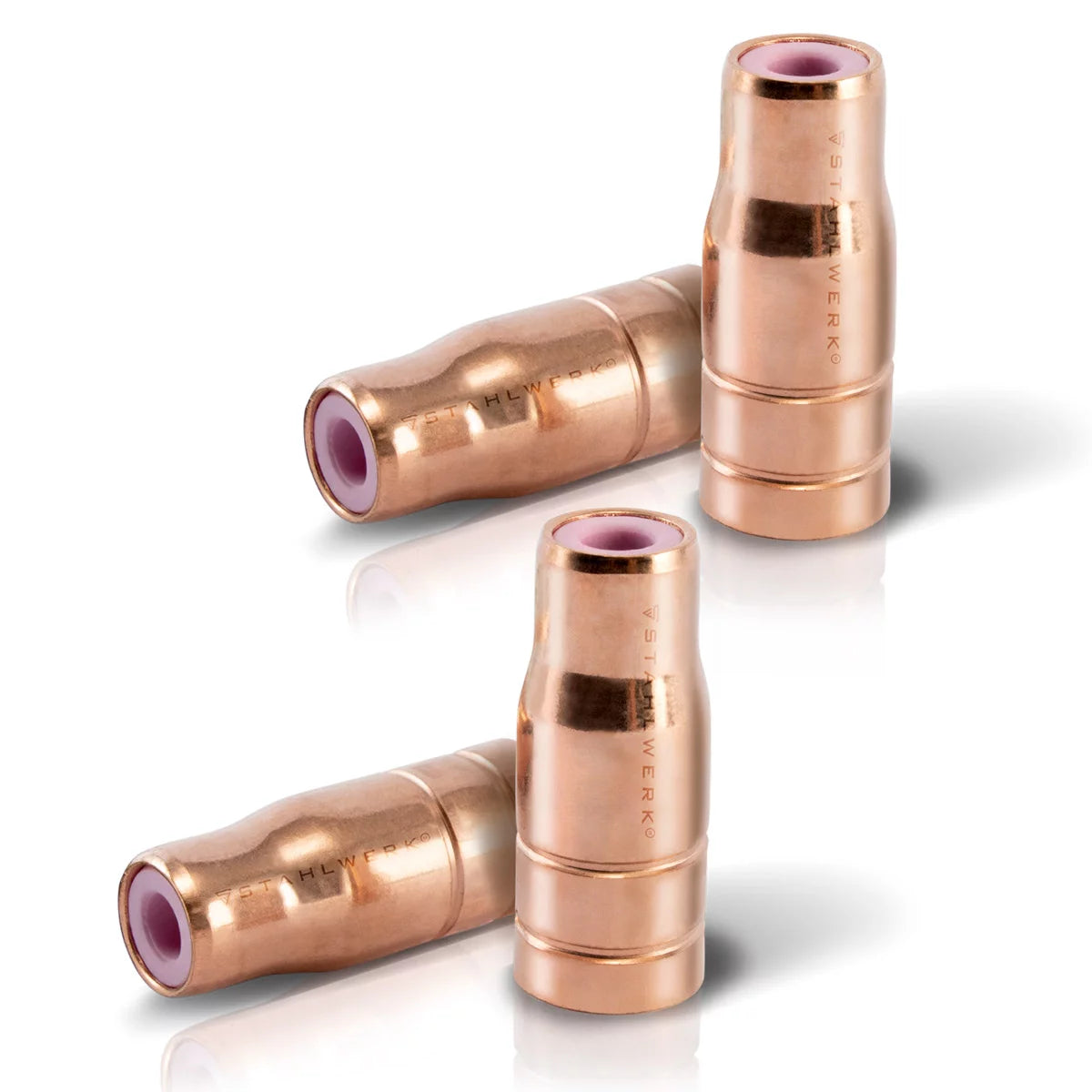 STAHLWERK set of 4 cored wire nozzle gas nozzle for cored wire welding MIG MAG suitable for AK15/MB15 burners up to 200A FLUX gasless welding welding accessories