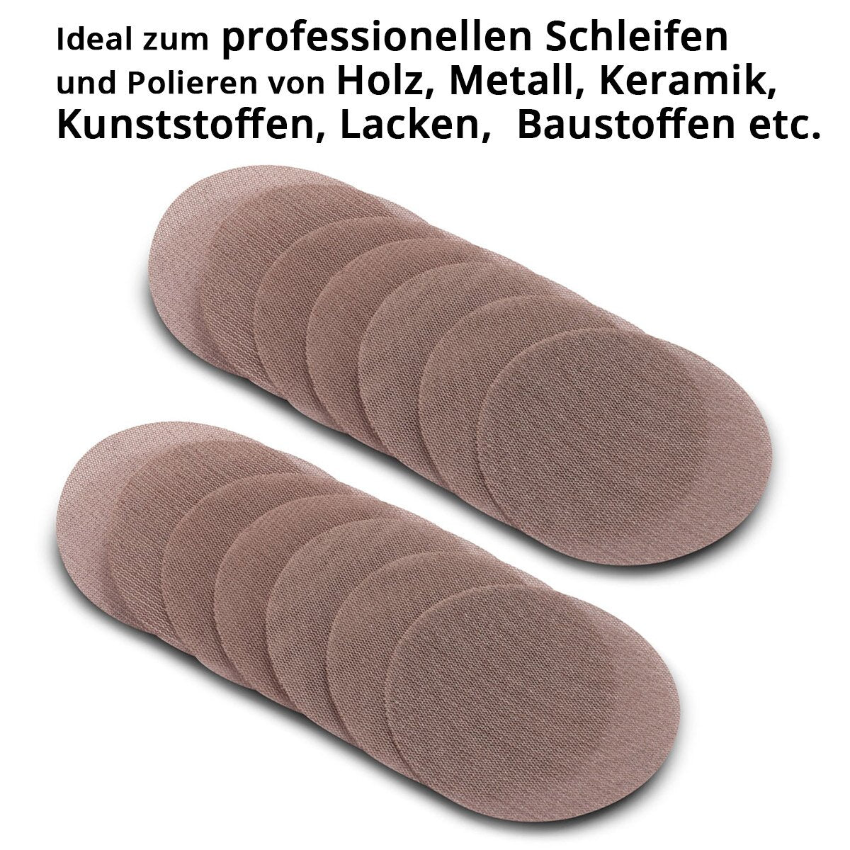 STAHLWERK Gitternetz-Klett-Schleifscheiben 14er Set P60 | P80 | P100 | P120 | P180 | P240 | P320 Körnung mit 150 mm Ø Profi-Schleifpads | Schleifgitter | Schleifmittel | Zubehör für Schleifgeräte