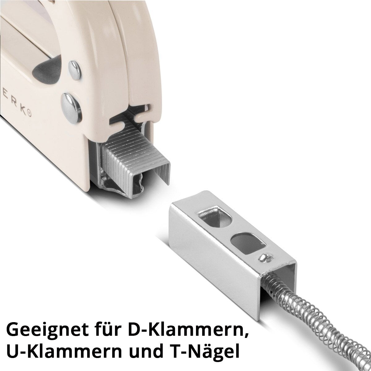 STAHLWERK Handtacker Set HTS-100 ST mit Tacker, Klammerentferner und jeweils 500 D-Klammern, U-Klammern und T-Nägeln