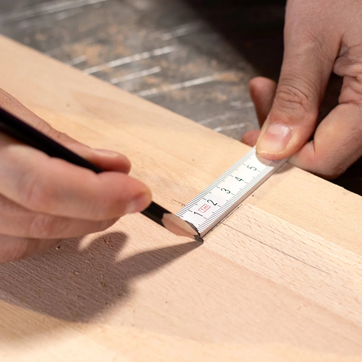 Stahlwerk Zollstock 1 mètre d'emplacement en bois précis | Mäntstab | Échelle | Tale Tape | Mesure du compteur avec des chiffres métriques faciles à lire