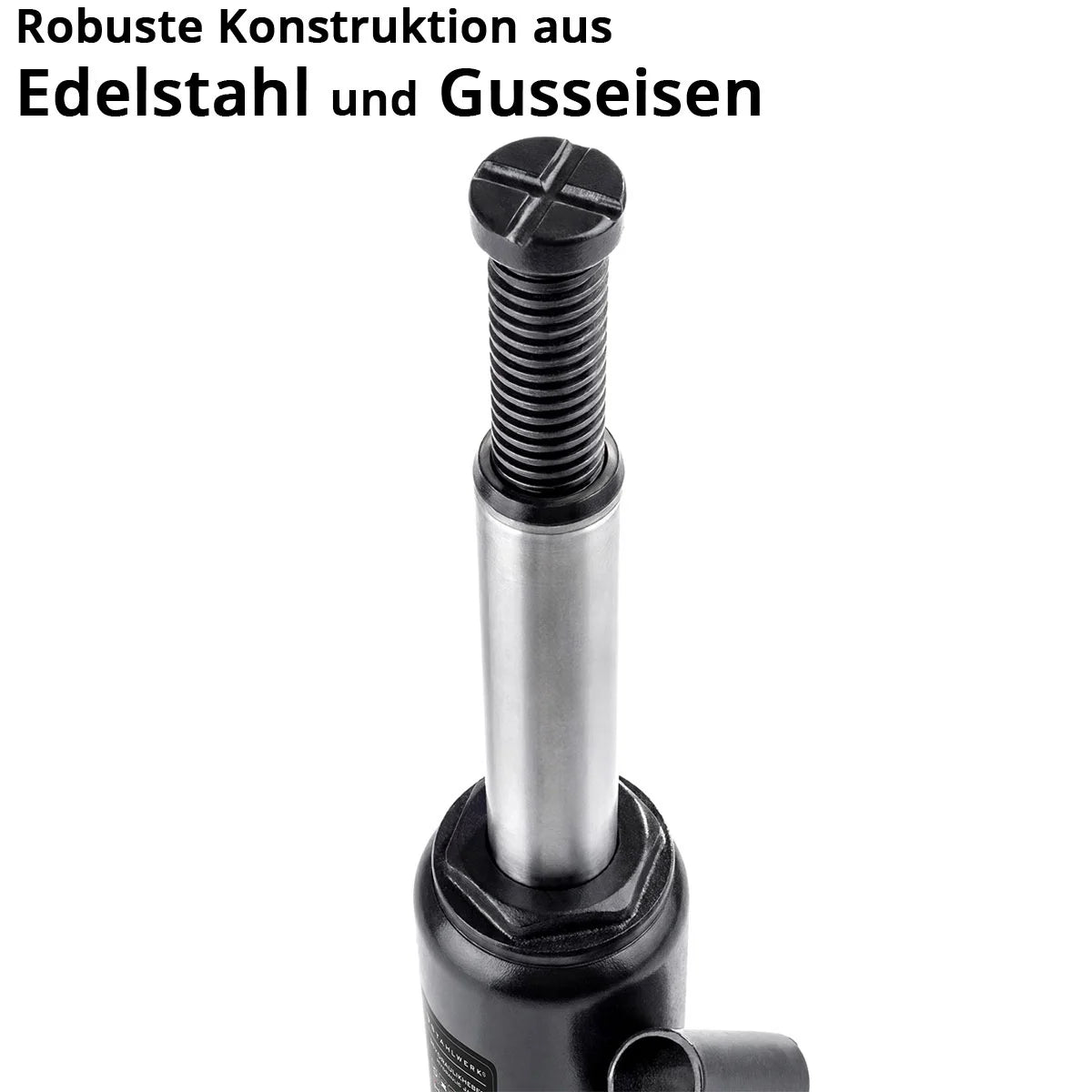 STAHLWERK Hydraulikheber GW0404 mit 4 t Tragkraft | Hubbereich 180 - 350 mm | Kompakter Stempelwagenheber | Hydraulik-Wagenheber | Stabiler Flaschenwagenheber für Maschinen, Nutzfahrzeuge und Pkw