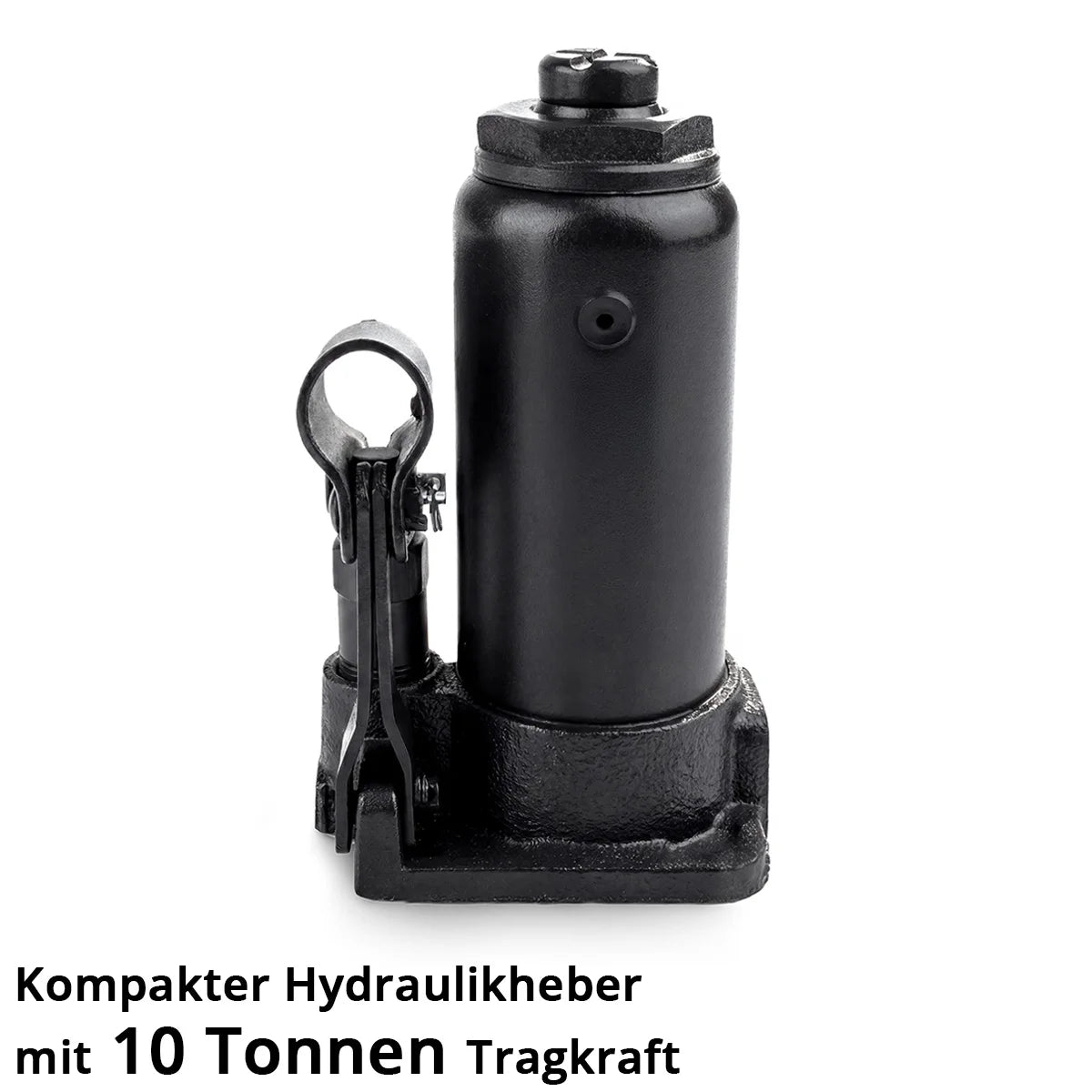 STAHLWERK Hydraulikheber GW1004 mit 10 t Tragkraft | Hubbereich 200 - 405 mm | Kompakter Stempelwagenheber | Hydraulik-Wagenheber | Stabiler Flaschenwagenheber für Maschinen, Nutzfahrzeuge und Pkw
