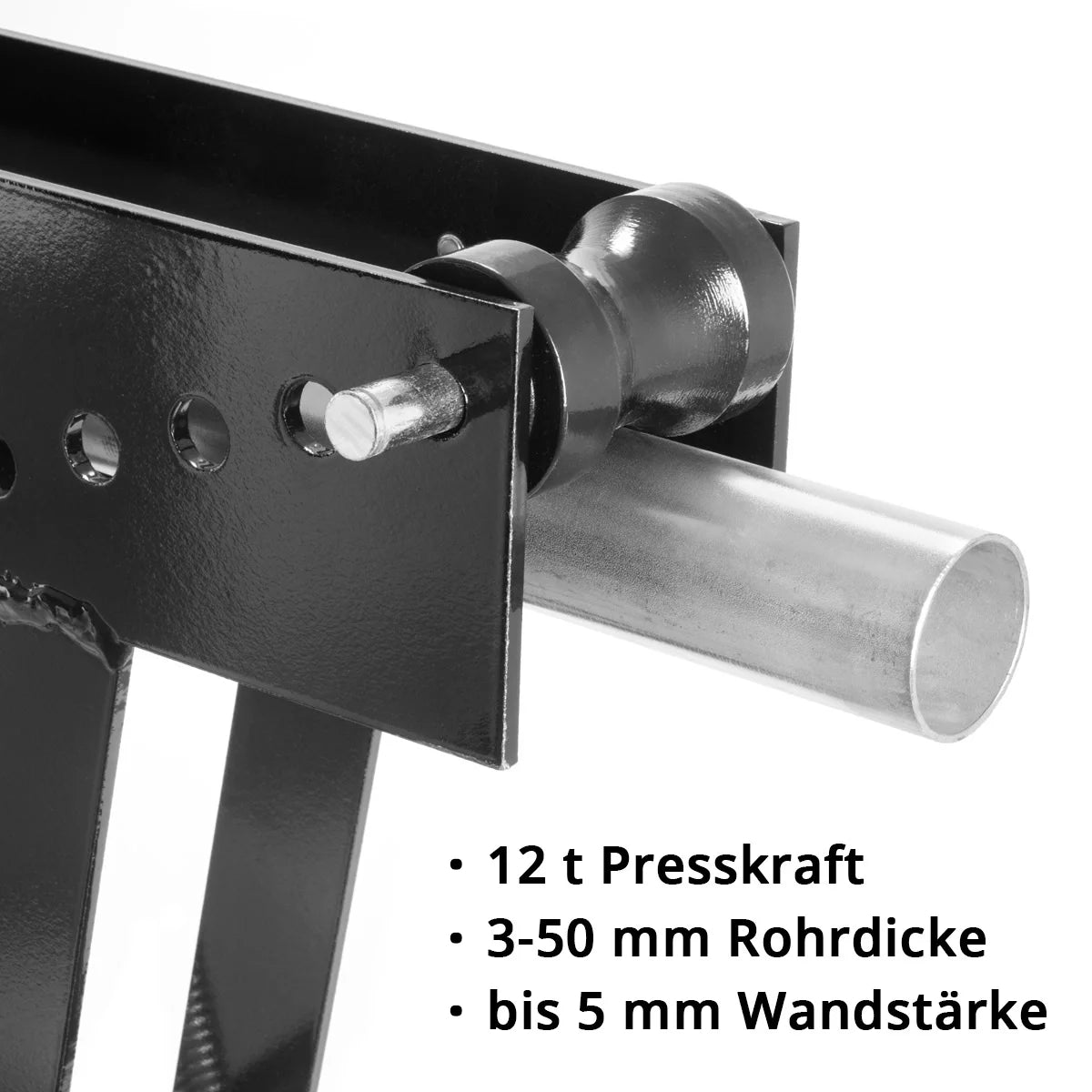 STAHLWERK Rohrbiegemaschine bis 90° mit 12 t Presskraft hydraulisches Rohrbiegegerät | Rohrbieger | Biegemaschine | Biegegerät mit 6 Matrizen zum Biegen von 3-50 mm Metallrohren