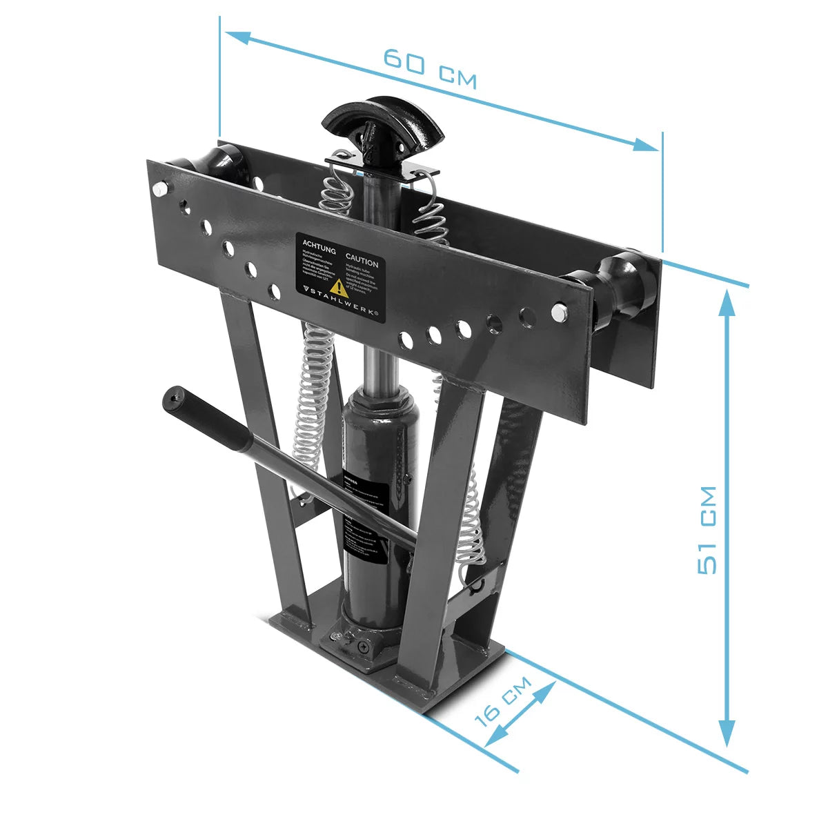 STAHLWERK Rohrbiegemaschine bis 90° mit 12 t Presskraft hydraulisches Rohrbiegegerät | Rohrbieger | Biegemaschine | Biegegerät mit 6 Matrizen zum Biegen von 3-50 mm Metallrohren